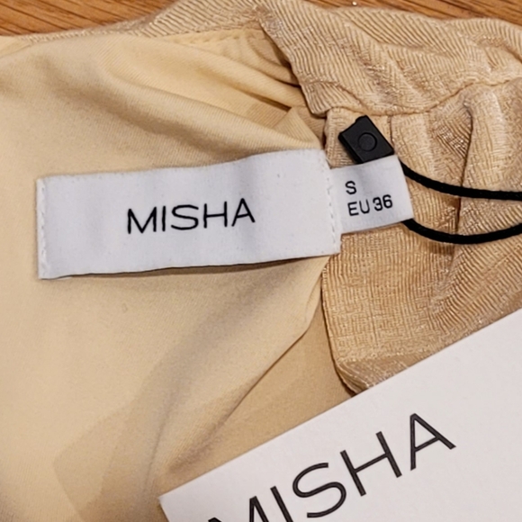 NWT MISHA GRACIELA CUTOUT MIDI DRESS IN LEMON DROP - Picture 5 of 6